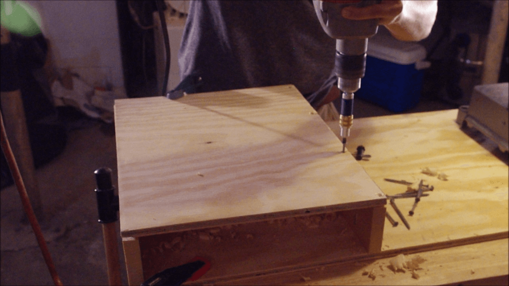 Use drill to attach right hand side