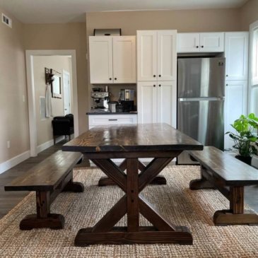 How to Build a Farmhouse Dining Table and Benches – DIY Plans